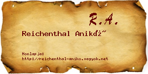 Reichenthal Anikó névjegykártya